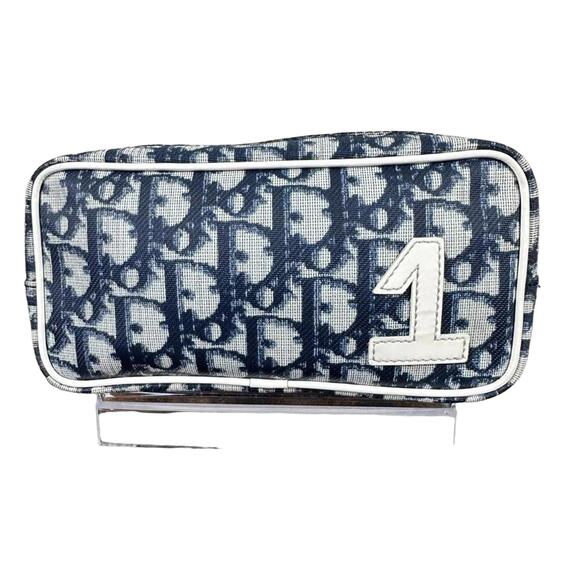 Christian Dior Trotter No. 1 Navy & White Cosmetic Pouch Bag (CDXX125) - Picture 1 of 15